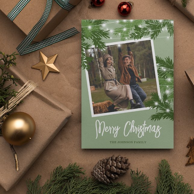 Follaje verde de Navidad con foto moderna (Subido por el creador)