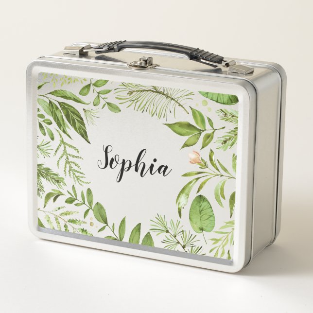 Follaje verde salvaje de la acuarela personalizado (Anverso)