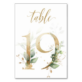 Follaje verde y dorado, Mesa 19, Número de mesa