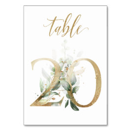 Follaje verde y dorado, Mesa 20, Número de mesa