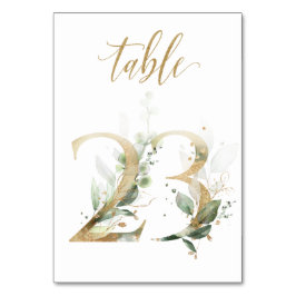 Follaje verde y dorado, Mesa 23, Número de mesa