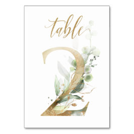 Follaje verde y dorado, Mesa 2, Número de Mesa