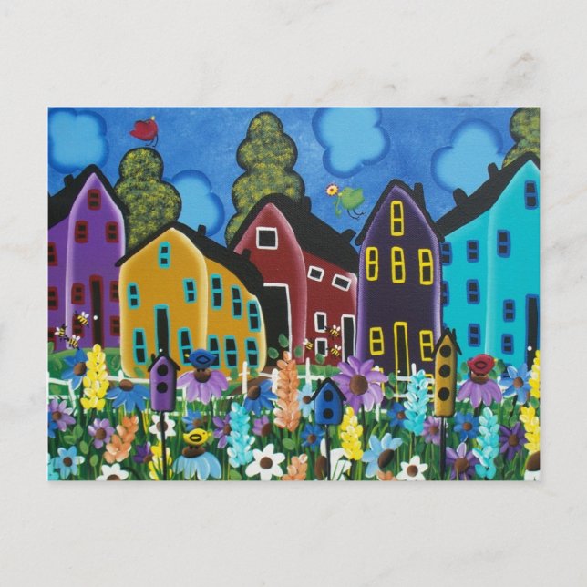 FOLLER ART Busy Bee por postal de LORI EVERETT (Anverso)