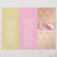 Folleto 311 Pink Platter Gold Damask