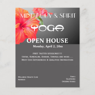 folleto A5 de Yoga Hibisco Rojo