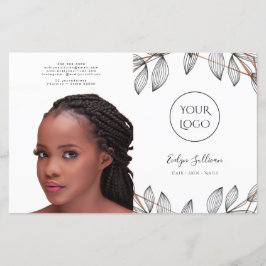 folleto bifold de marco de follaje