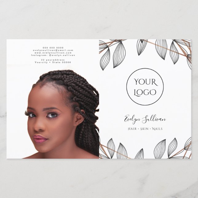 folleto bifold de marco de follaje (Anverso)