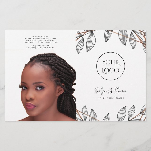 folleto bifold de marco de follaje (Anverso)