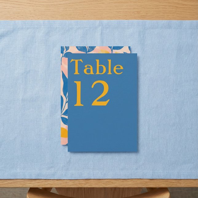 Folleto botánico moderno Tabla Número de tarjeta (Modern Botanical leafy Table Number Card.)