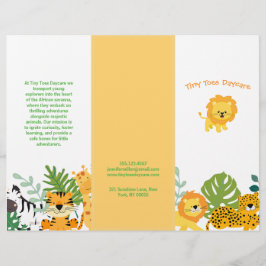 Folleto comercial Cute Safari Animal Child Daycare