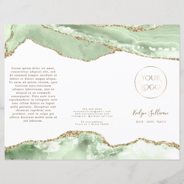 Folleto de ágata verde de Jade (Anverso)