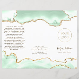 folleto de ágata verde espuma de mar
