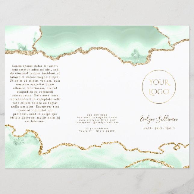 folleto de ágata verde espuma de mar (Anverso)