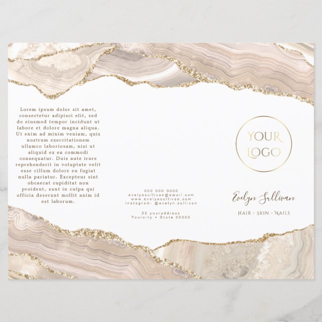 Folleto de agate dorado de marfil (Anverso)