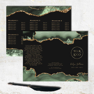 Folleto de agate verde y oro sabio