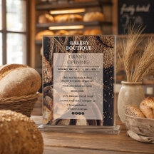 Folleto de apertura de boutique de panadería de pa