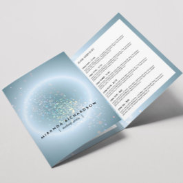 Folleto de Belleza Azul de Brillo de Confeti Celes