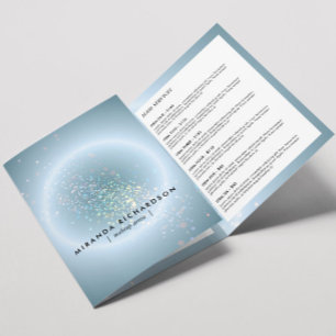 Folleto de Belleza Azul de Brillo de Confeti Celes