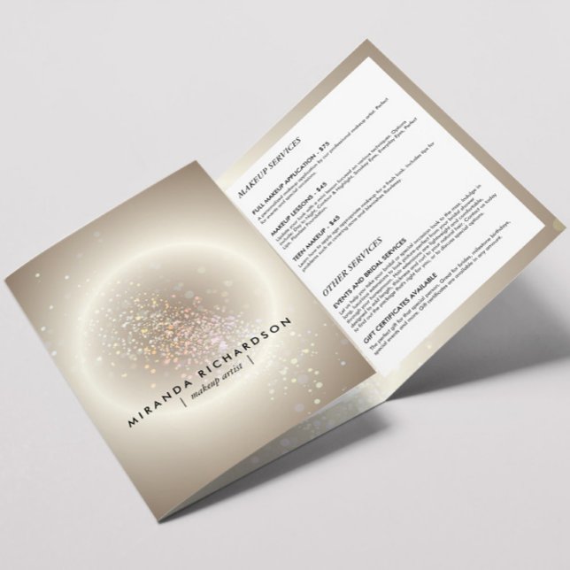 Folleto de belleza de oro brillante de confetti ce (Subido por el creador)
