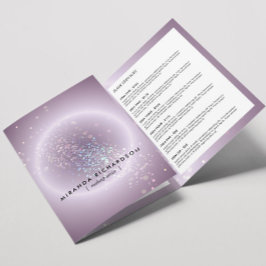 Folleto de Belleza Purpura Resplandor de Confeti C