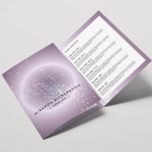 Folleto de Belleza Purpura Resplandor de Confeti C