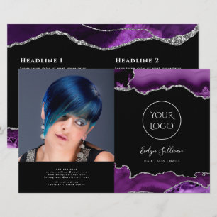 folleto de biplicidad de agate de plata púrpura