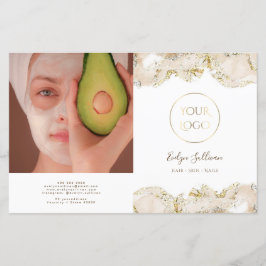 Folleto de biplicidad de diseño de mármol beige