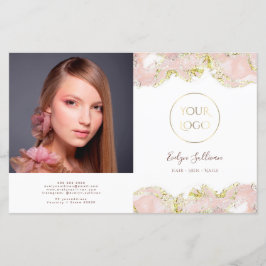 Folleto de biplicidad de diseño de mármol rosa