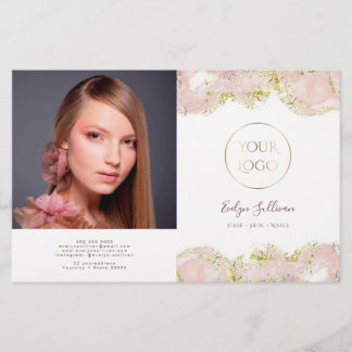 Folleto de biplicidad de diseño de mármol rosa