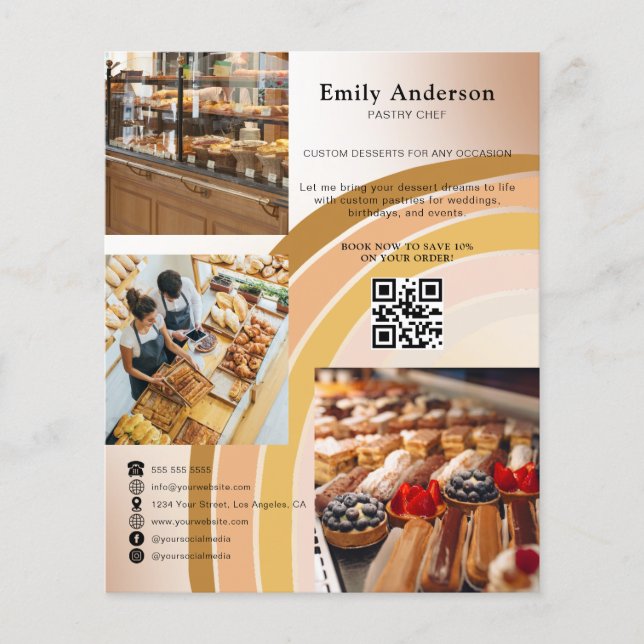 Folleto de Boho Bakery | Reserva tu próxima cita (Frente)