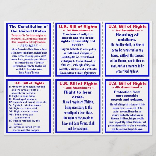 Folleto de bolsillo de la Carta de Derechos de Est (Frente)