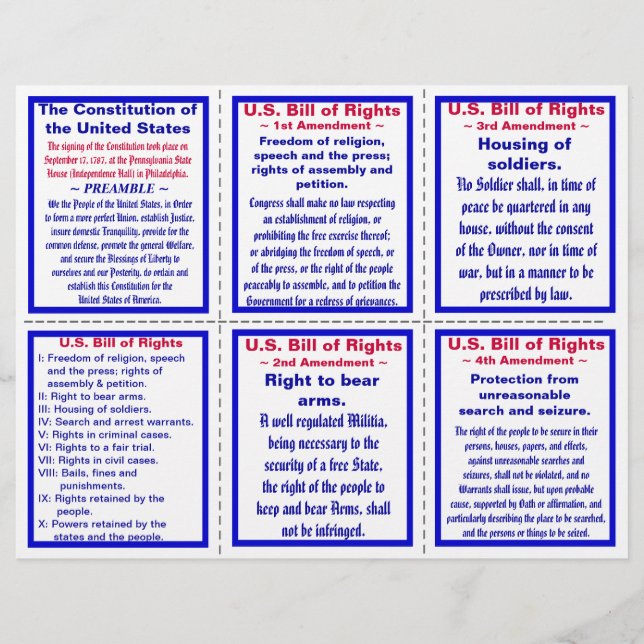 Folleto de bolsillo sobre la Carta de Derechos de  (Frente)