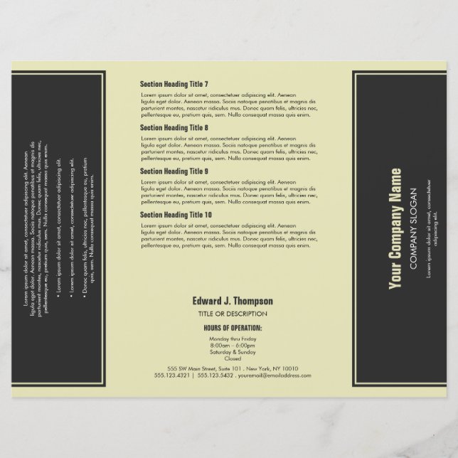 Folleto de borde simple amarillo gris (Anverso)