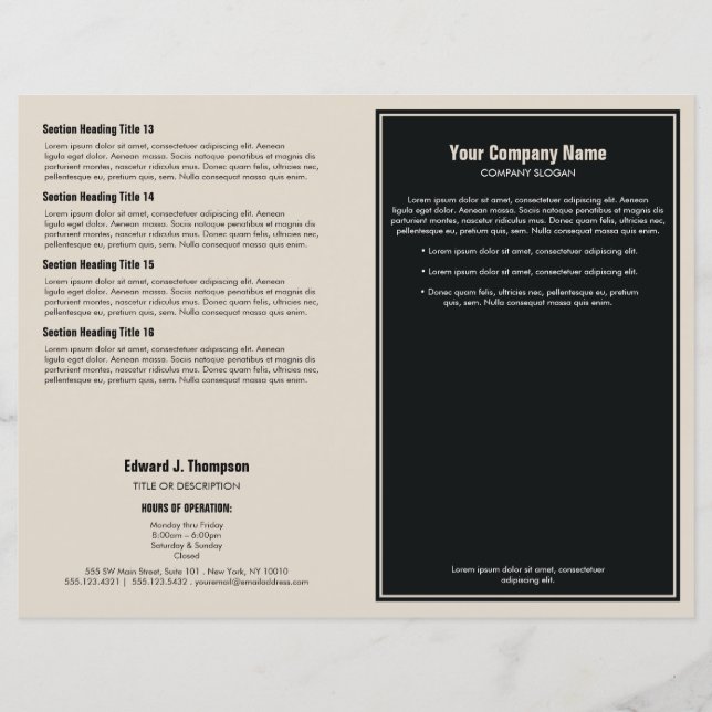 Folleto de borde simple de Naranja negro (Anverso)