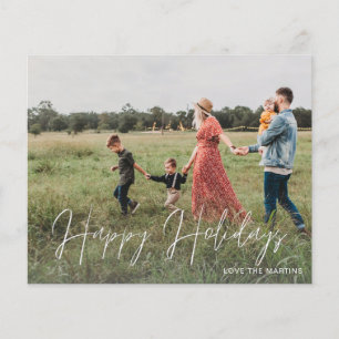 Folleto de Budget Happy Holidays Modern Script Pho