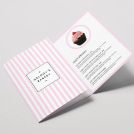Folleto de Catering de Panadería con Rayas de Cara
