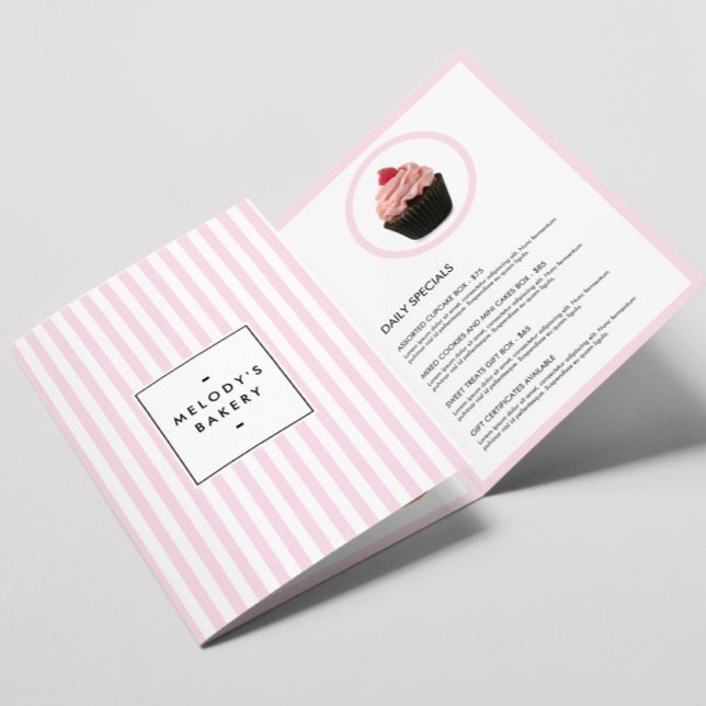 Folleto de Catering de Panadería con Rayas de Cara (Subido por el creador)