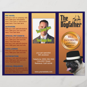 Folleto de Chiste satírico de Dogfather