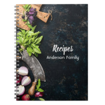Folleto de cocina rústico cuaderno de lienzo oscur
