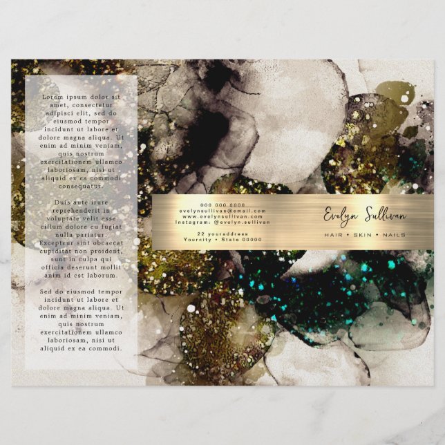 Folleto de color verde esmeralda de oliva (Anverso)