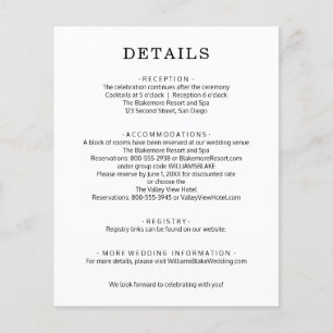 Folleto de detalles del Boda de presupuesto