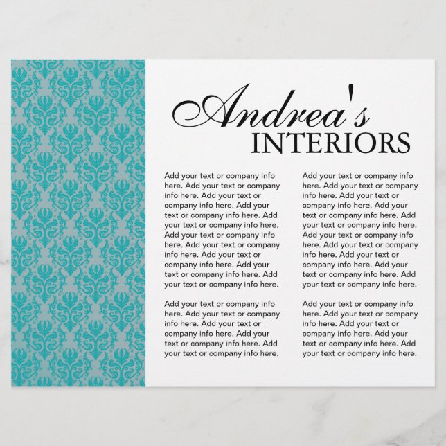 Folleto de diseñador de interiores triple (Anverso)