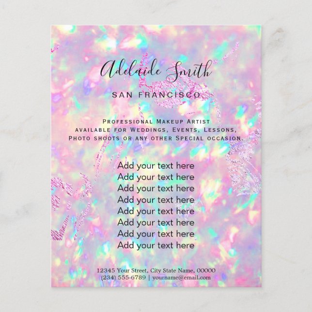 folleto de diseño de fotografía opal brillante (Frente)