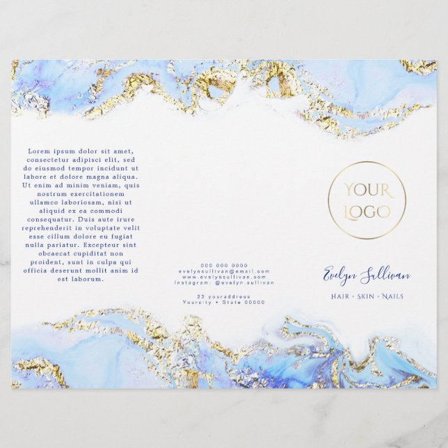 folleto de diseño de mármol azul (Anverso)