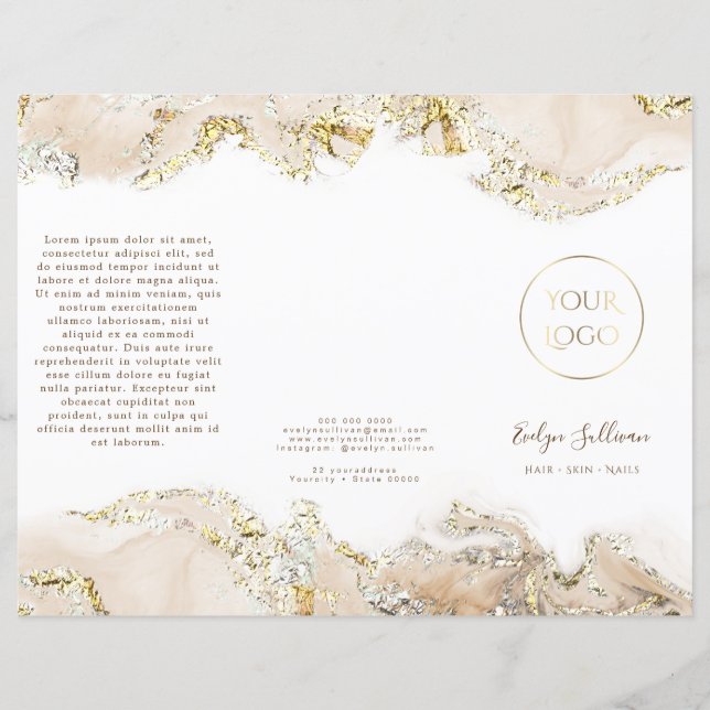 folleto de diseño de mármol beige (Anverso)