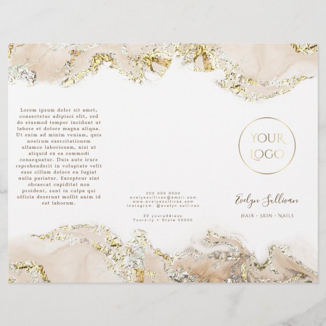 folleto de diseño de mármol beige (Anverso)
