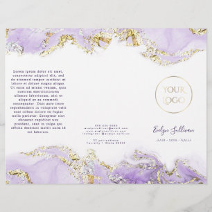 folleto de diseño de mármol de lavanda
