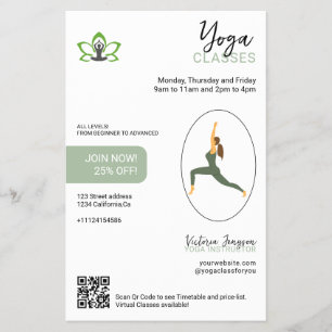 Folleto de estudio de yoga moderno Enviado con c