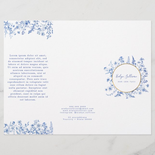 Folleto de flores silvestres azules de Francia (Anverso)
