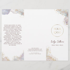 folleto de formas de acuarela purpurina